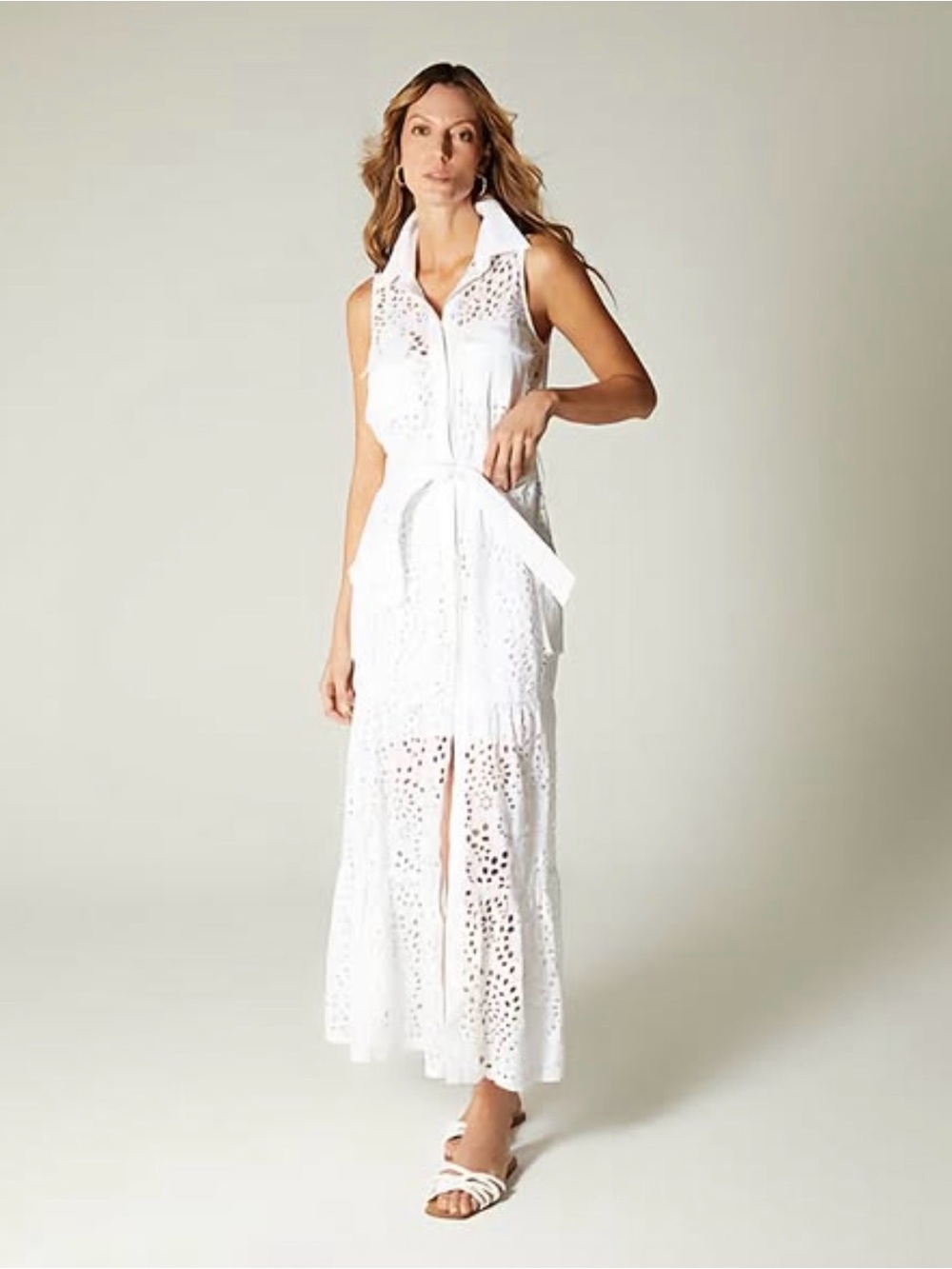 Studio F, Eyelet , maxi, sleeveless dress 2 dresses in 1